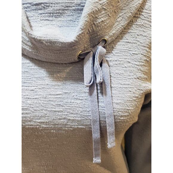 Weekends By Chico's Women's Blue Cowl Neck Drop Shoulder Drawstring Sweater L - Picture 7 of 11